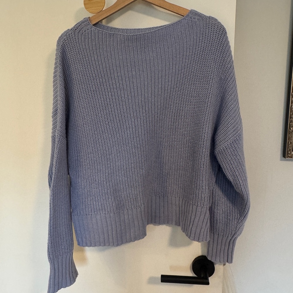 J. Crew Soft Lavender Funnel Neck Knit Sweater